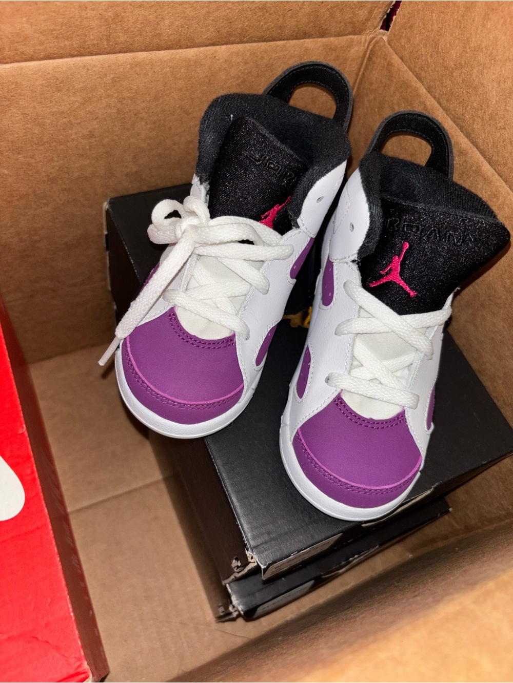 Jordan Kids' Purple, White & Black High-Top Sneakers